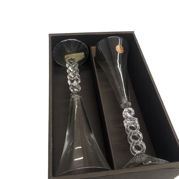 NIB Cristal D Arques Collectible Y2K Millennium Champagne flute glasses - Picture 3 of 16